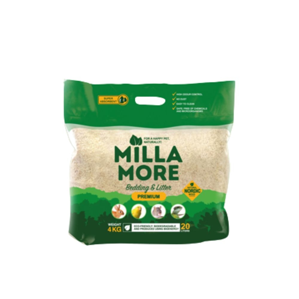 MOMI摩米-MILLAMORE美麗多木質墊料(大顆粒) 4KG(購買二件贈送全家禮卷100元*1張)