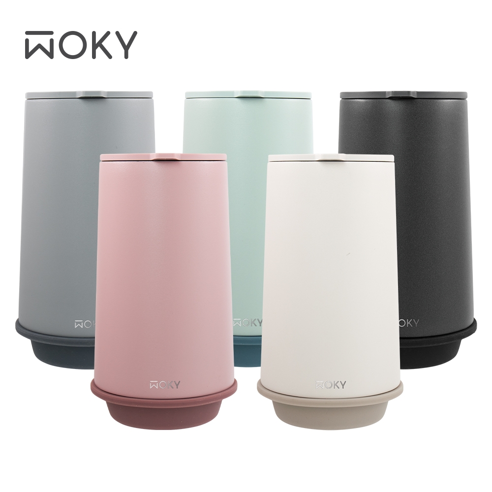 【WOKY 沃廚】360°輕芯鈦瓷易潔層單蓋保溫保冷杯500ml(帽子杯-附密封蓋)