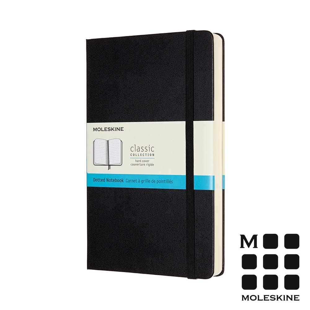 MOLESKINE 經典硬殼筆記本 (L型) 加量型-點線黑