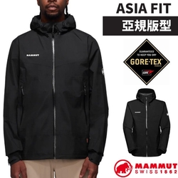 【MAMMUT 長毛象】AF 男 Convey Tour HS Hooded GTX防風防水連帽外套.夾克_1010-28452-0001 黑