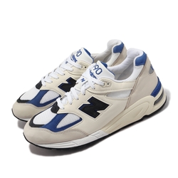 New Balance 休閒鞋 990 V2 米白 藍 黑 男鞋 美製 復古 經典 麂皮 NB M990WB2-D