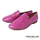 Tino Bellini 巴西進口極簡魅力蛇紋牛皮樂福便鞋-桃紅 product thumbnail 1