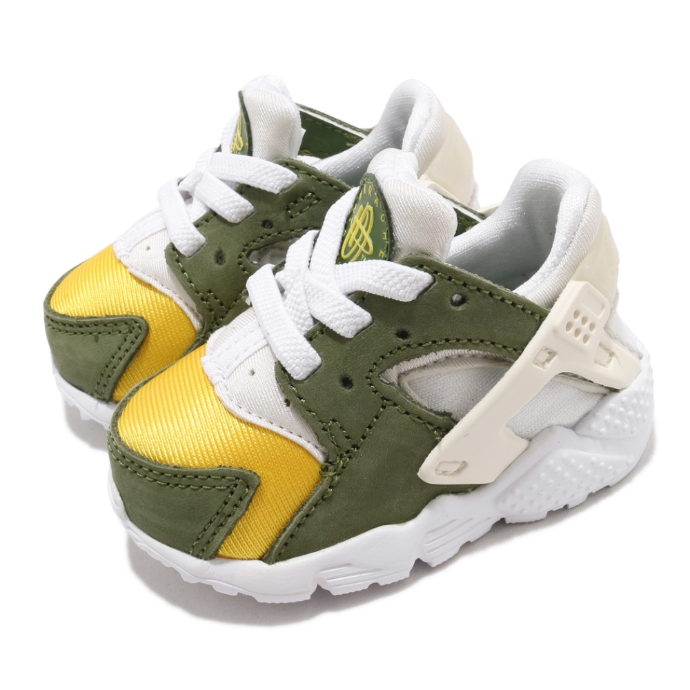 Nike 休閒鞋 Huarache Run LE 聯名 童鞋 Stussy 經典 武士鞋 收藏 小童 白 綠 DH3323300