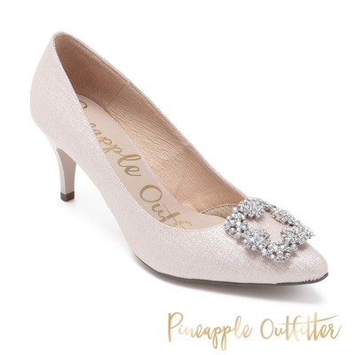 Pineapple Outfitter-Shining Pixel 璀璨名媛方鑽飾釦尖頭高跟鞋-粉色