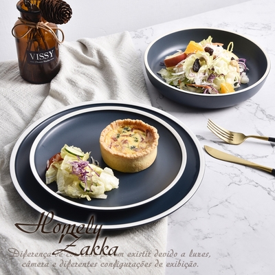 Homely Zakka 莫蘭迪啞光磨砂陶瓷餐盤碗餐具_小圓平盤20.5cm (4色任選)