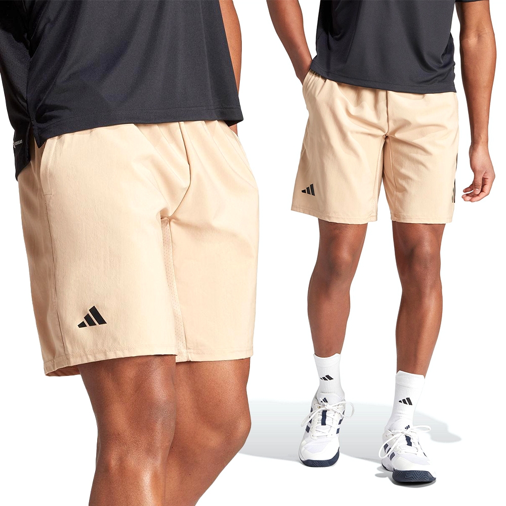 Adidas Club 3STR Short 男款奶茶色休閒運動訓練排汗吸濕中腰短褲 