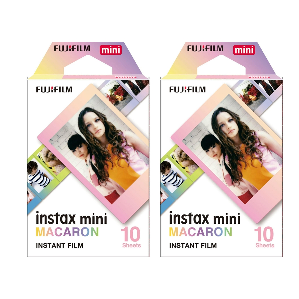 【FUJIFILM】富士 instax mini   MACAROON 馬卡龍底片 2入組拍立得底片 黑邊底片 富士即可拍 相機底片