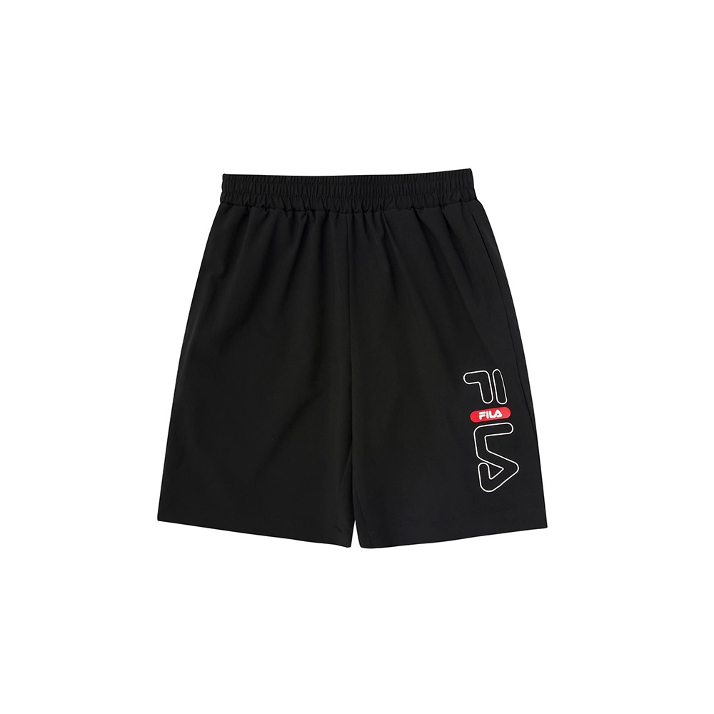 FILA KIDS 童平織短褲-黑色 1SHW-4911-BK