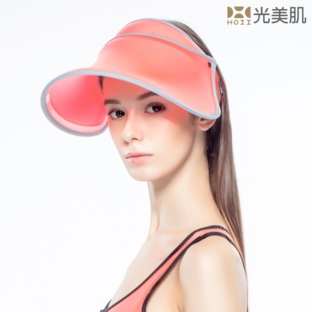 HOII光美肌-后益先進光學布-機能美膚光伸縮豔陽帽(紅光)