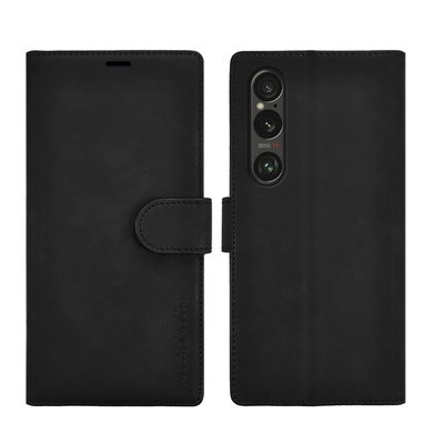 Metal-Slim Sony Xperia 1 VI 高仿小牛皮前扣磁吸內層卡夾皮套