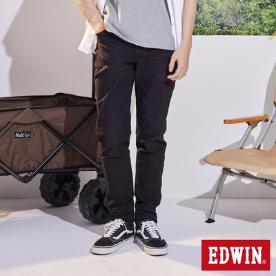 EDWIN JERSEYS 迦績 透氣錐形牛仔褲-男-黑色