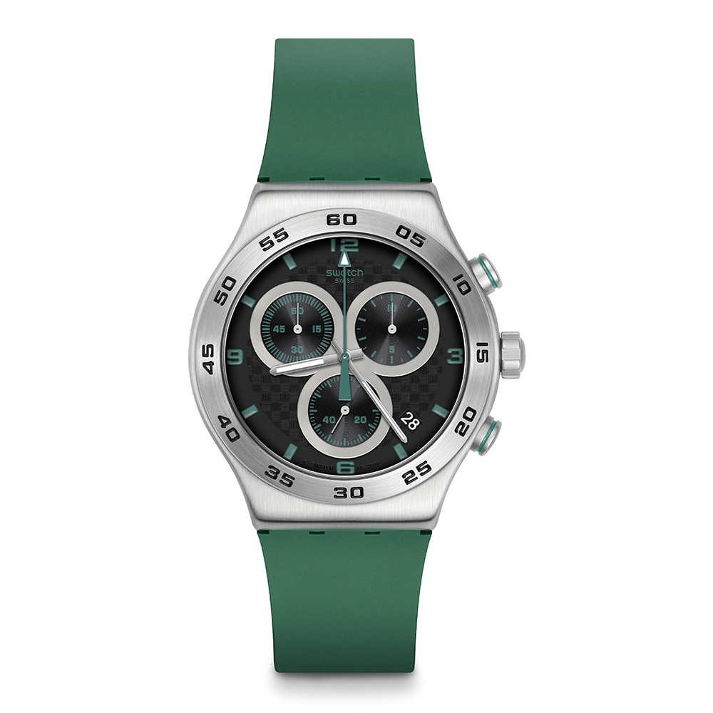 Swatch Irony 金屬Chrono系列手錶 CARBONIC GREEN (43mm) 男錶 女錶 手錶 瑞士錶 金屬錶