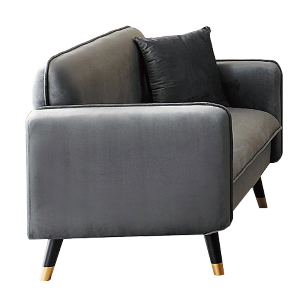 文創集 派西莎北歐風絨布二人座沙發椅(二色可選)-140x74x79.5cm免組