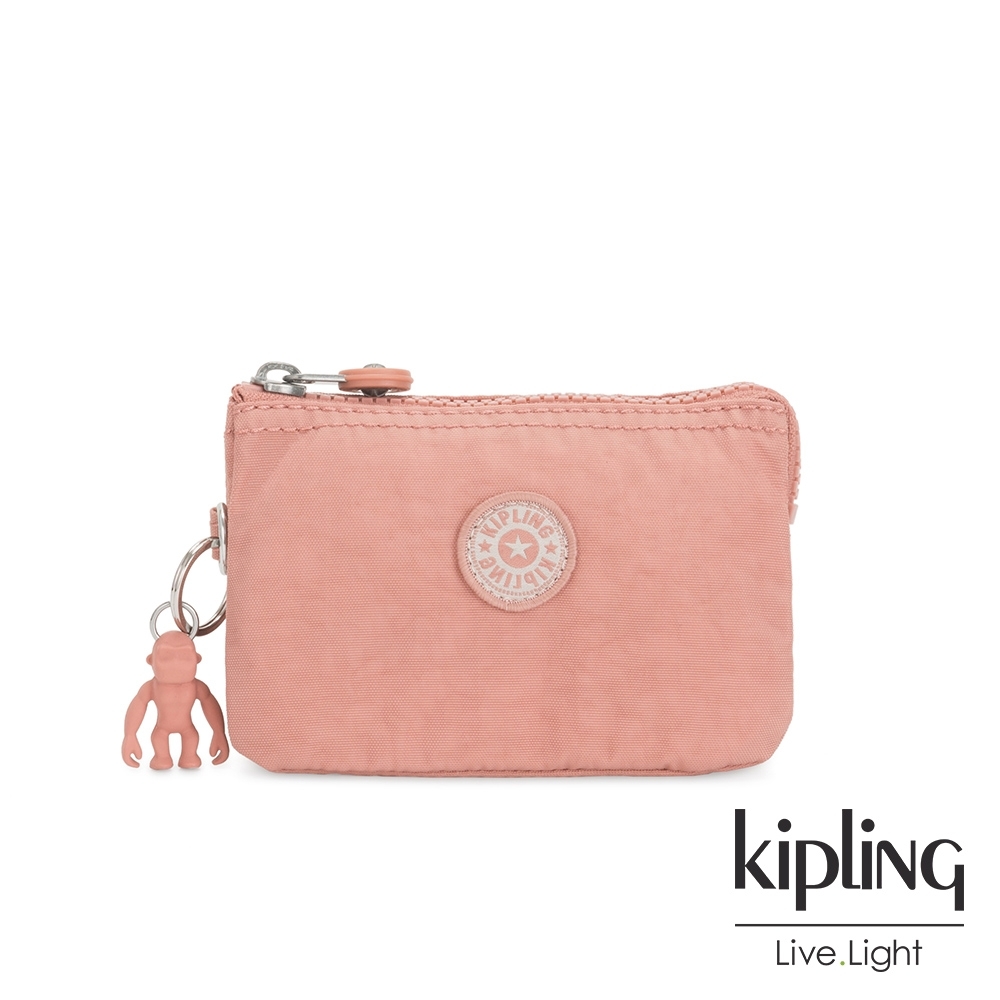 Kipling 奶油草莓拿鐵色三夾層配件包-CREATIVITY S