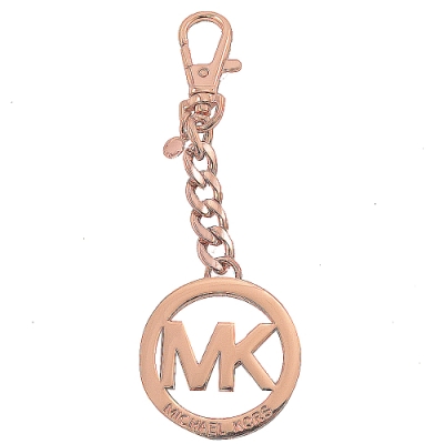 MICHAEL KORS KEY CHARMS圓型LOGO鑰匙圈吊飾(玫瑰金色)