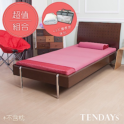 DISCOVERY柔眠床墊 標準單人3尺 5.5cm厚_乾燥玫瑰*不含枕+3尺備長碳床包