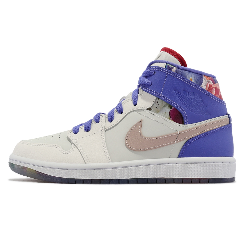 Nike Wmns Air Jordan 1 Mid SE 白紫女鞋男鞋情人節花卉休閒鞋FD4331