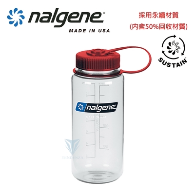 美國Nalgene 500cc 寬嘴水壺 - 透明(Sustain) NGN682021-0335