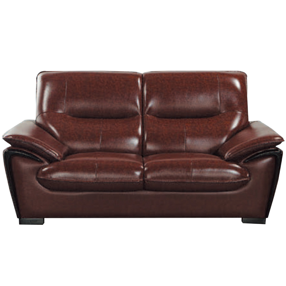 品家居 薛曼復古咖油臘皮革二人座沙發椅-170x102x93cm免組