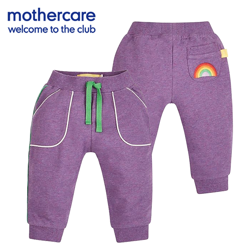 mothercare 專櫃童裝 粉嫩縮口刷毛長褲-紫色 (6-12個月)