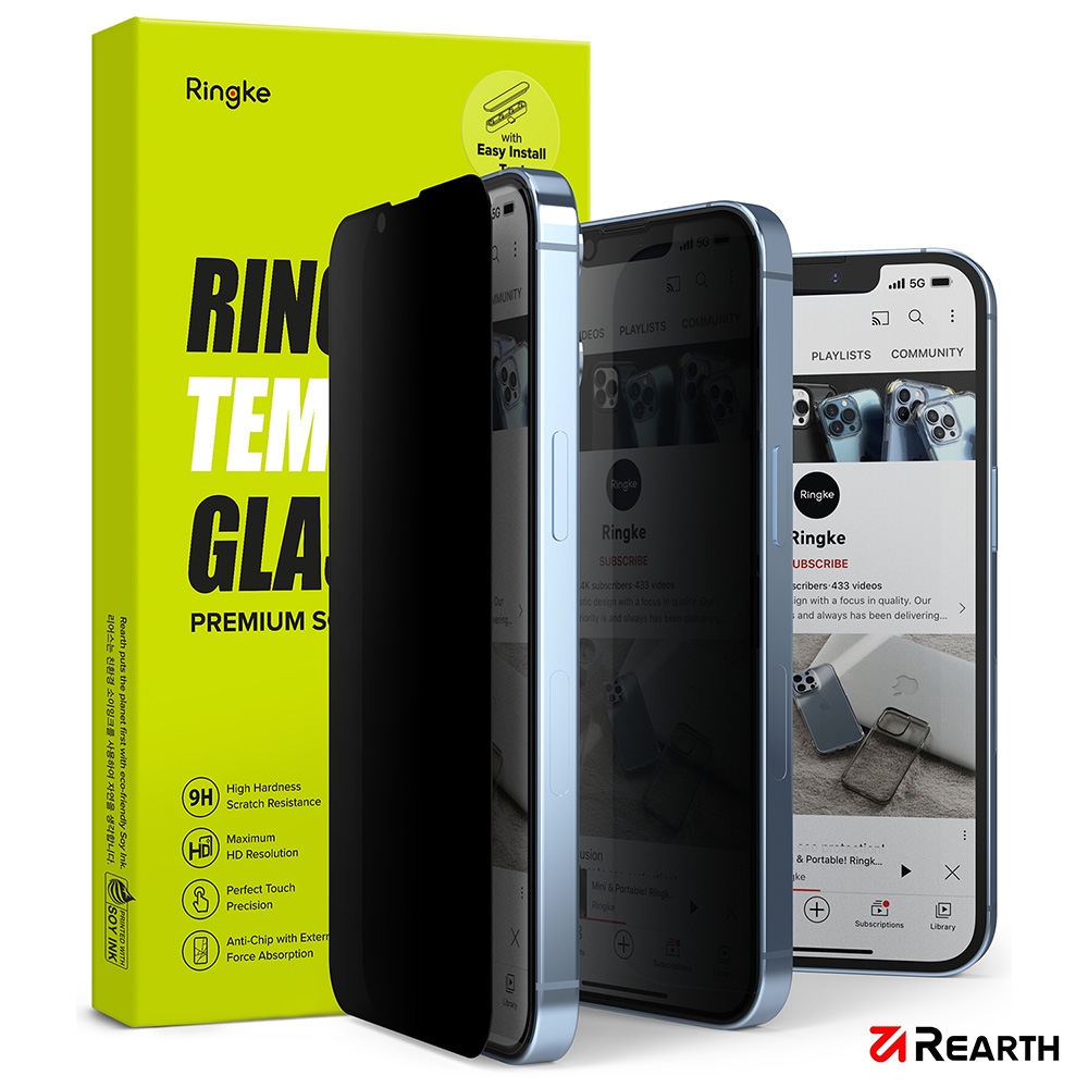 Rearth Ringke Apple iPhone 14/13/13 Pro 防窺強化玻璃螢幕保護貼