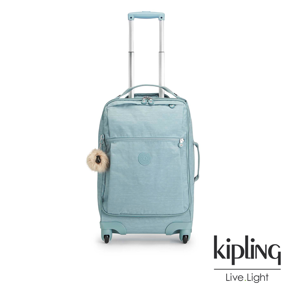 Kipling 時尚輕旅行李箱21吋 紋路質感淺藍-大