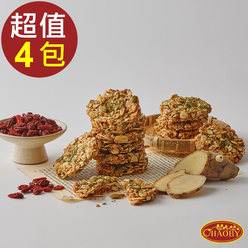 超比食品 纖女系燕麥脆片-海苔麻油雞風味100g X4包