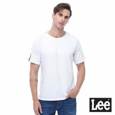 Lee 男款 側織帶設計短袖圓領T恤 白