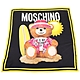 MOSCHINO 沙灘花襯衫泰迪熊印花黃框黑色真絲 披肩/綁包巾(90x90) product thumbnail 1