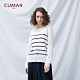【CUMAR】領結珍珠條紋女長袖-針織衫 (三色/魅力商品) product thumbnail 1