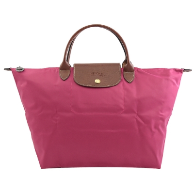 LONGCHAMP Le Pliage 經典短把手提包(桃紅/M)