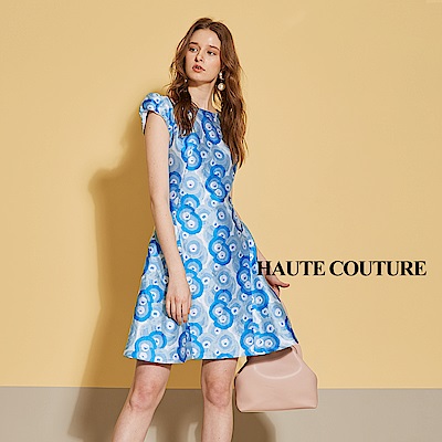 Haute Couture 高定系 精緻進口提花禮服洋裝(兩色)-水鑽藍