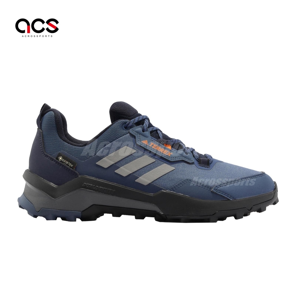 adidas 戶外鞋Terrex AX4 GTX 男鞋藍黑防水越野登山郊山抗撕裂尼龍愛迪