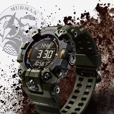 CASIO 卡西歐 G-SHOCK Master of G 系列 MUDMAN 防泥結構 太陽能電力 電子錶_GW-9500-3_52.7mm