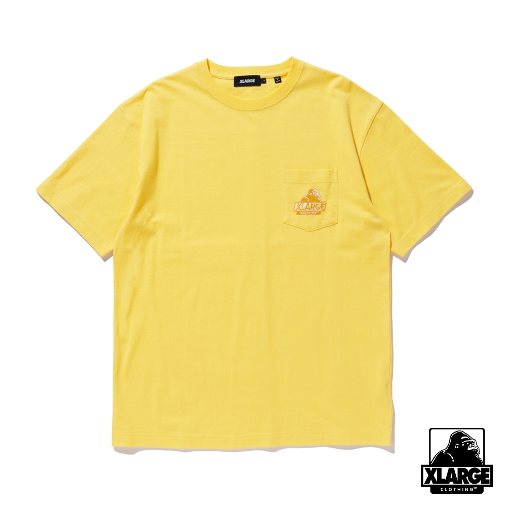 XLARGE S/S EMBROIDERY SLANTED OG POCKET TEE 刺繡口袋短T-黃