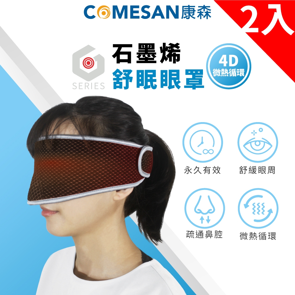 COMESAN 康森 石墨烯4D微熱循環舒眠眼罩-2入組