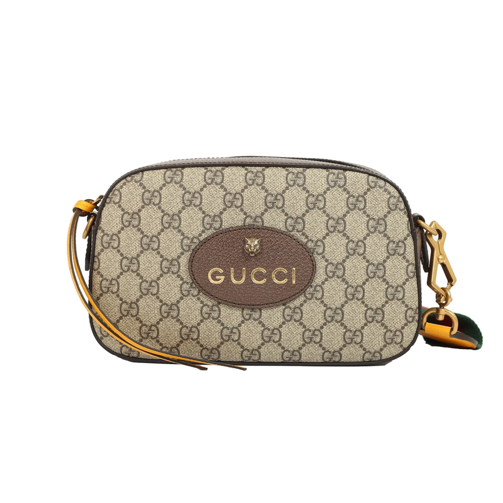 GUCCI Supreme 虎頭復古斜背包(棕色)