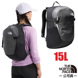 【The North Face】Basin 抗撕裂多功能耐磨減震後背包15L.上學書包_87SJ-4GZ 瀝黑灰