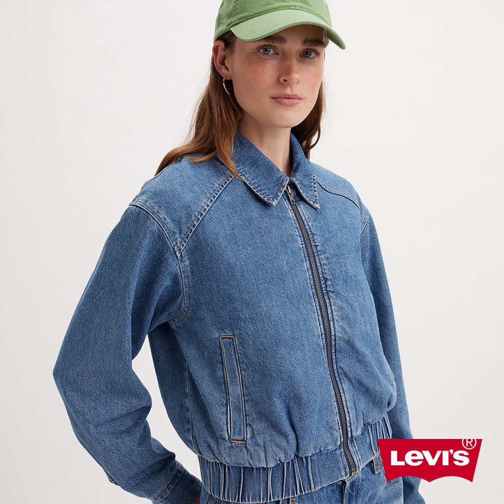 Levis 女款 拉鍊式牛仔外套 / 短版丹寧