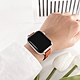 Apple Watch 全系列通用錶帶 蘋果手錶替用錶帶 荔枝皮紋 同寬真皮錶帶-灰綠色/橘色 product thumbnail 6