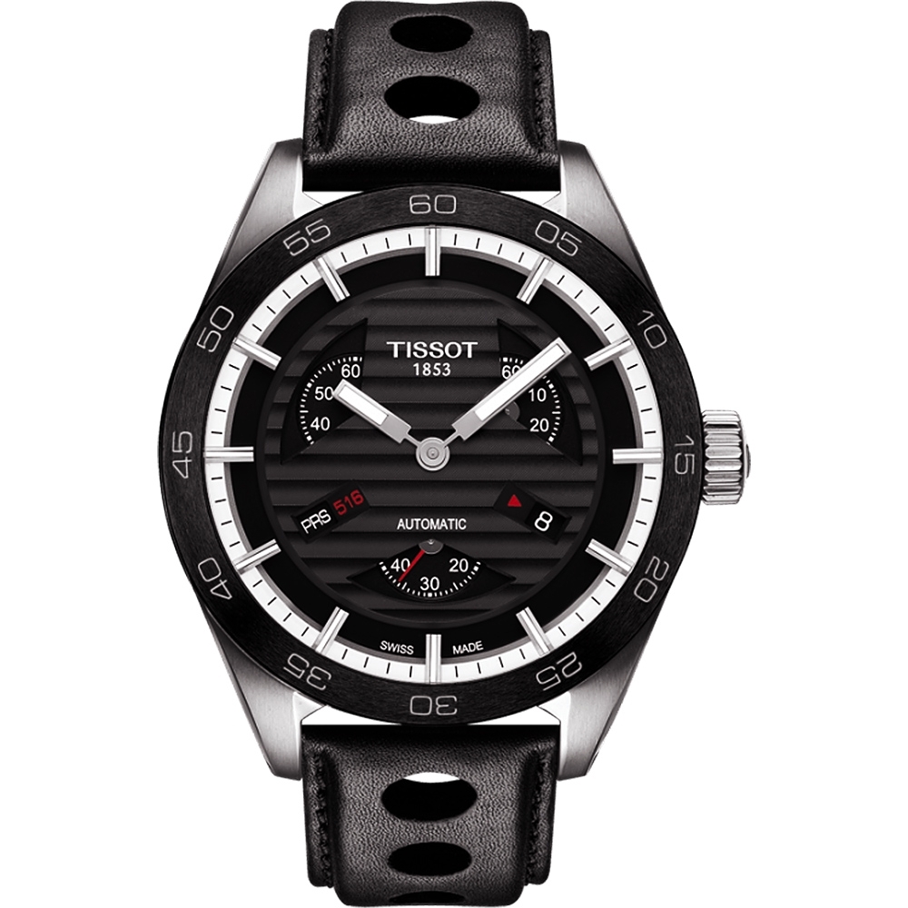 TISSOT 天梭 官方授權 PRS516 系列小秒針機械腕錶-黑/42mm T1004281605100