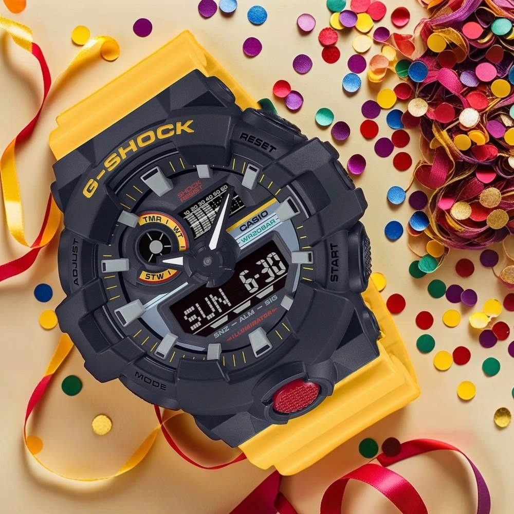 CASIO 卡西歐 G-SHOCK 復古錄音帶系列 雙顯手錶 送禮首選 GA-700MT-1A9