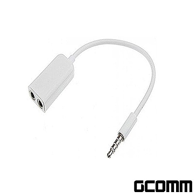 GCOMM 3.5mm 立體聲音源分享線 1公-2母 時尚白