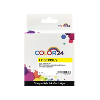Color24 for Brother 黃色高容量 LC3619XL-Y 相容墨水匣