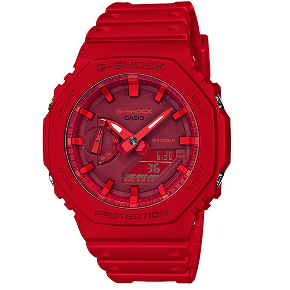 CASIO】 G-SHOCK 農家橡樹八角雙顯錶(GA-2100-4A))紅/45.4mm | G-SHOCK