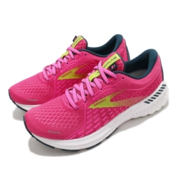 Brooks 慢跑鞋 Adrenaline GTS 21 女鞋 路跑 緩震 DNA科技 透氣 健身 球鞋 粉 黃 1203291B664