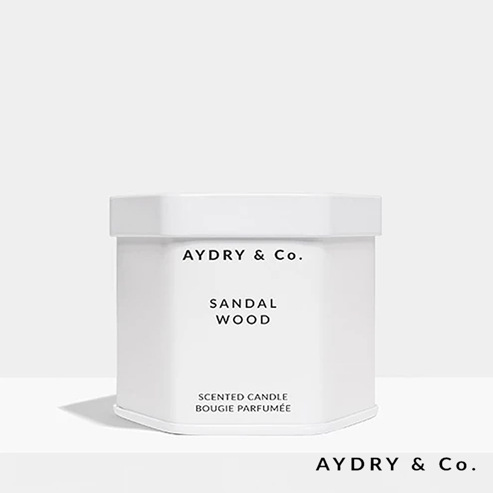 美國 AYDRY & CO. 檀香木 天然手工香氛 極簡純白錫罐 99g