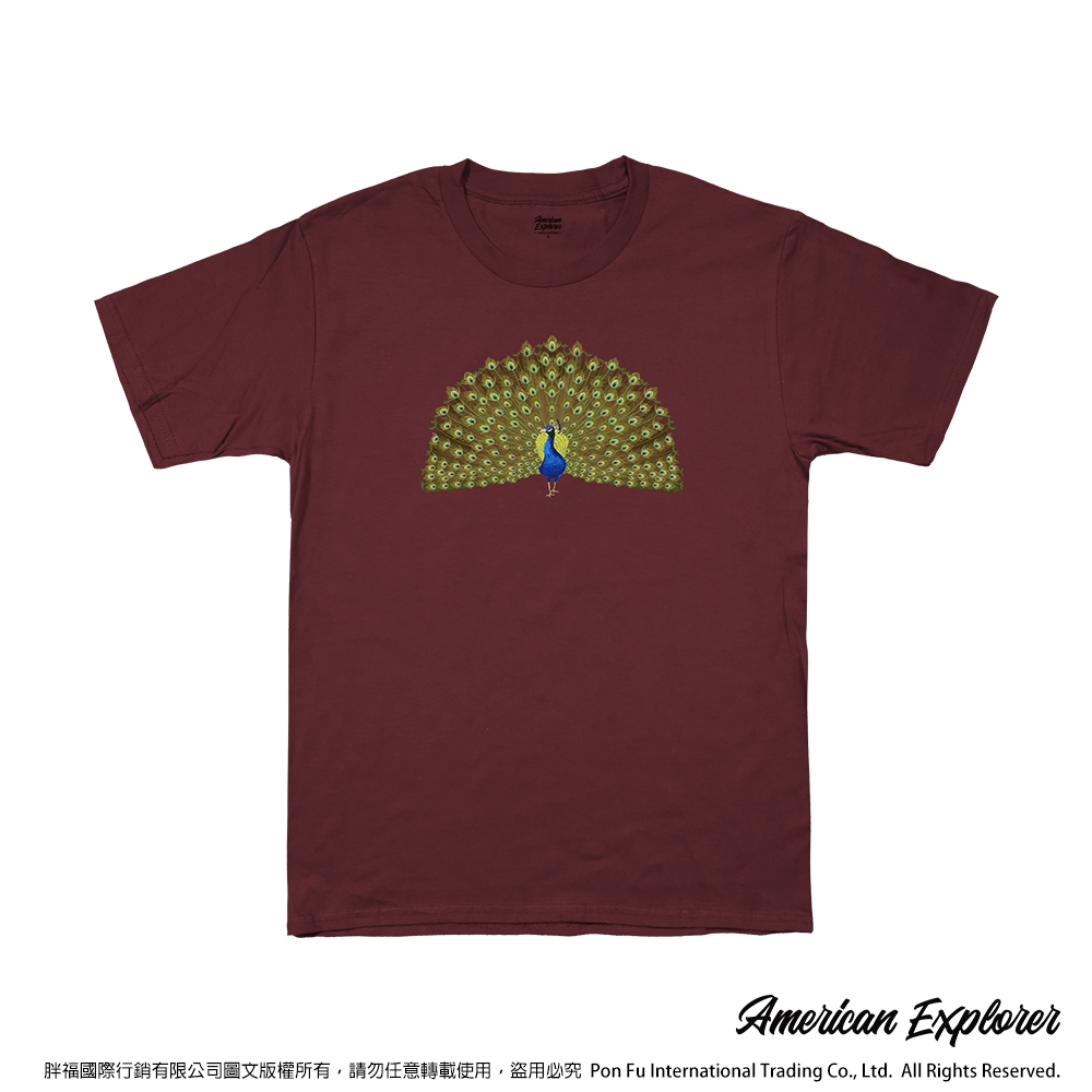 American Explorer 美國探險家 印花T恤(客製商品無法退換) 圓領 美國棉 T-Shirt 獨家設計款 棉質 短袖 -孔雀開屏