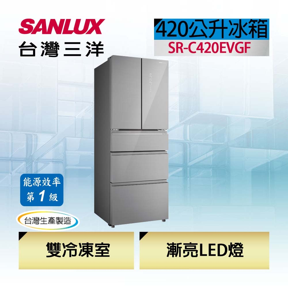 SANLUX台灣三洋606L 大冷凍庫變頻三門電冰箱SR-V610C