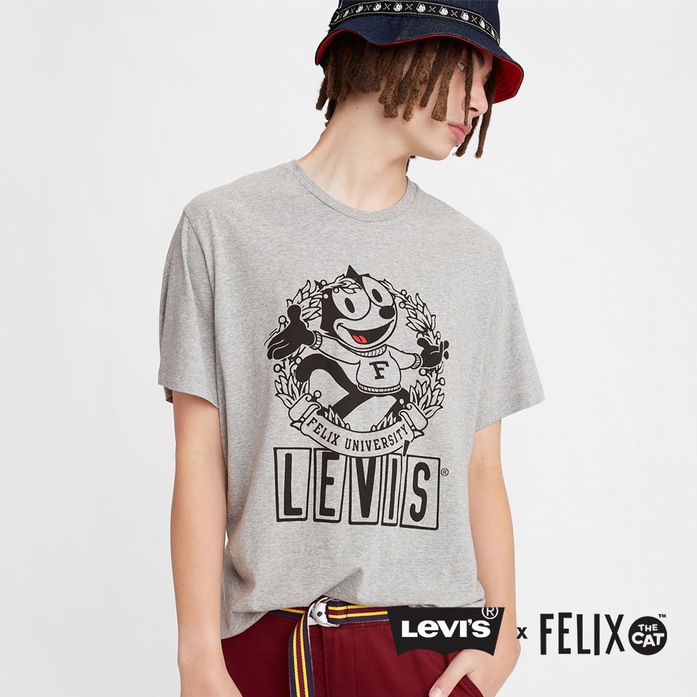 Levis X 菲力貓限量聯名 男款 短袖T恤 / 寬鬆休閒版型 / 菲力貓印花